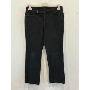Chaps Womens Boot Cut Chino Pants Size 12 Black Preppy Y2K Workwear Office